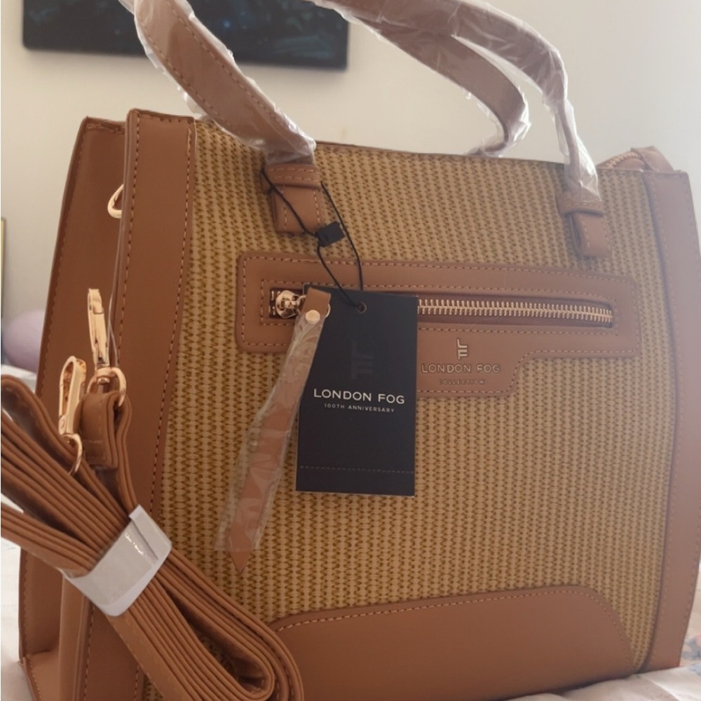 London Fog Camel and Beige Satchel
